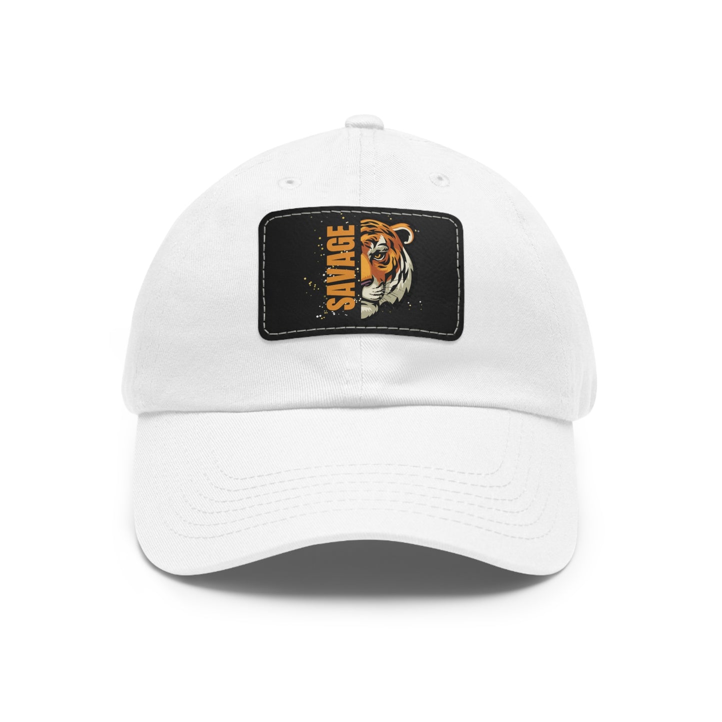 Savage Tiger Dad Hat with Leather Patch (Rectangle)