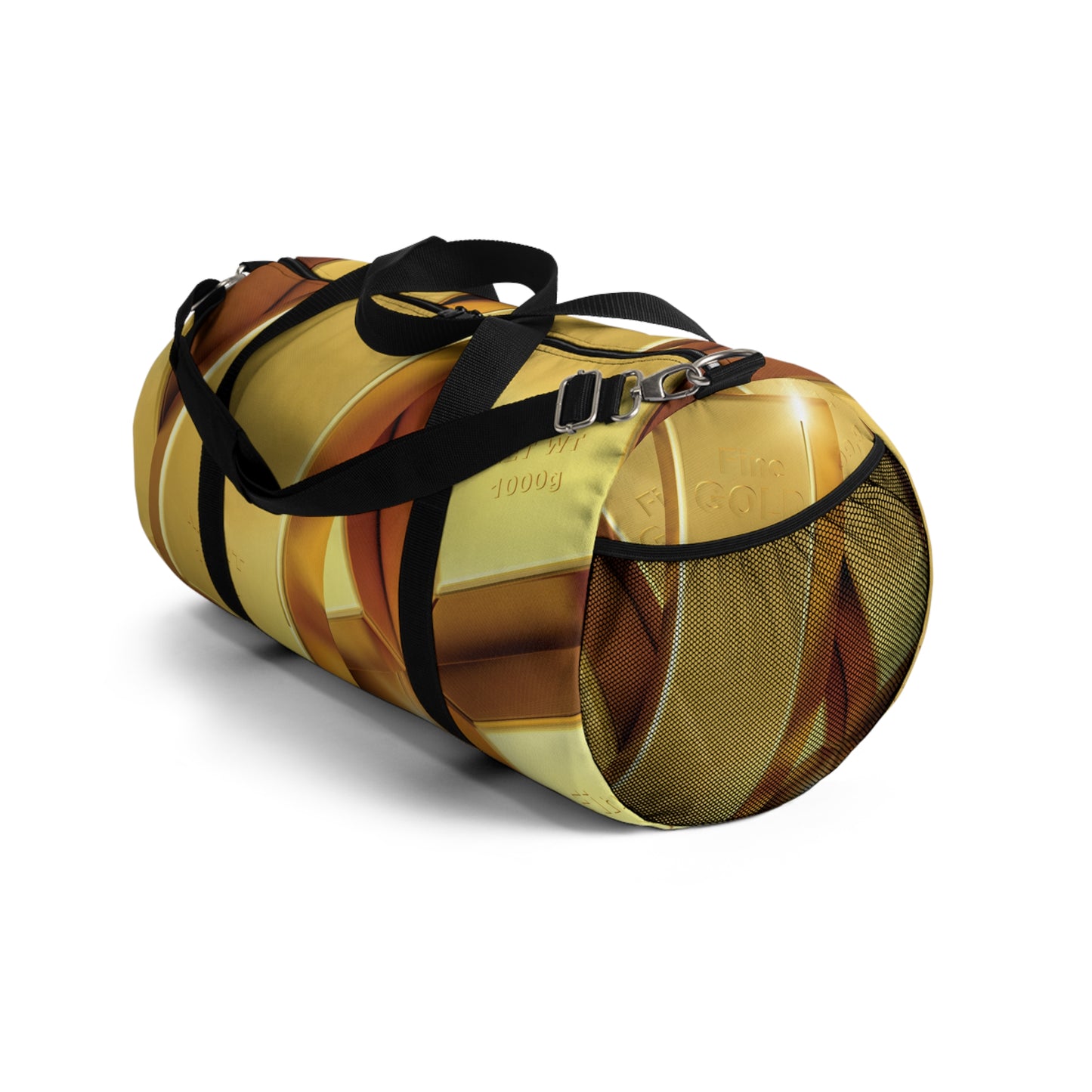 Gold Bars Print Duffel Bag With Strap