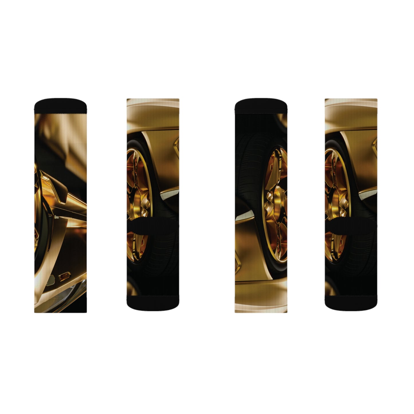 Gold Car Sublimation Socks