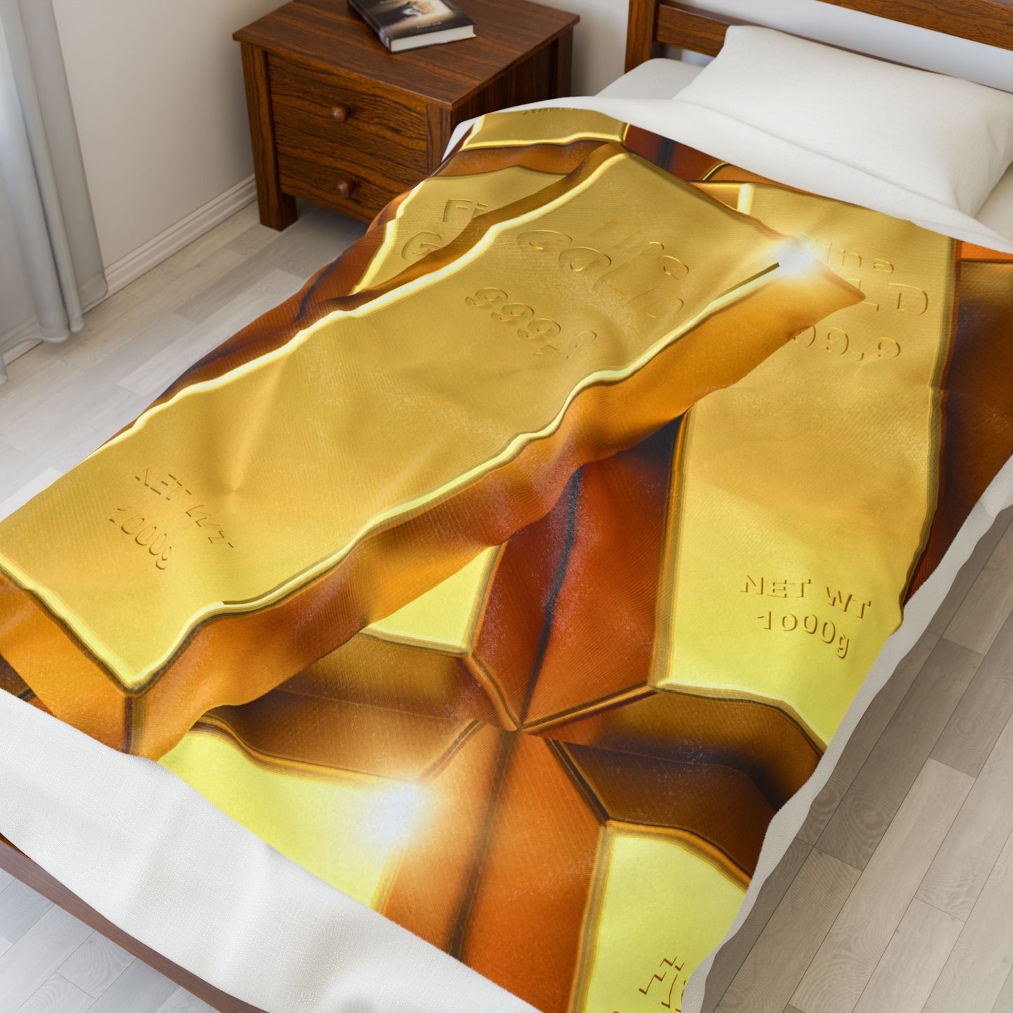 Fine Gold Velveteen Plush Blanket