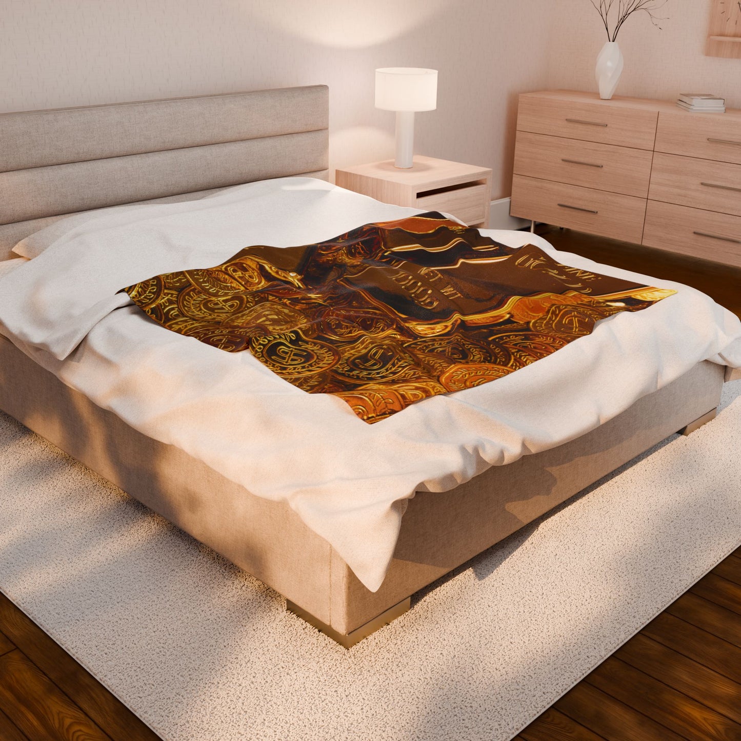 Gold Bar Velveteen Plush Blanket