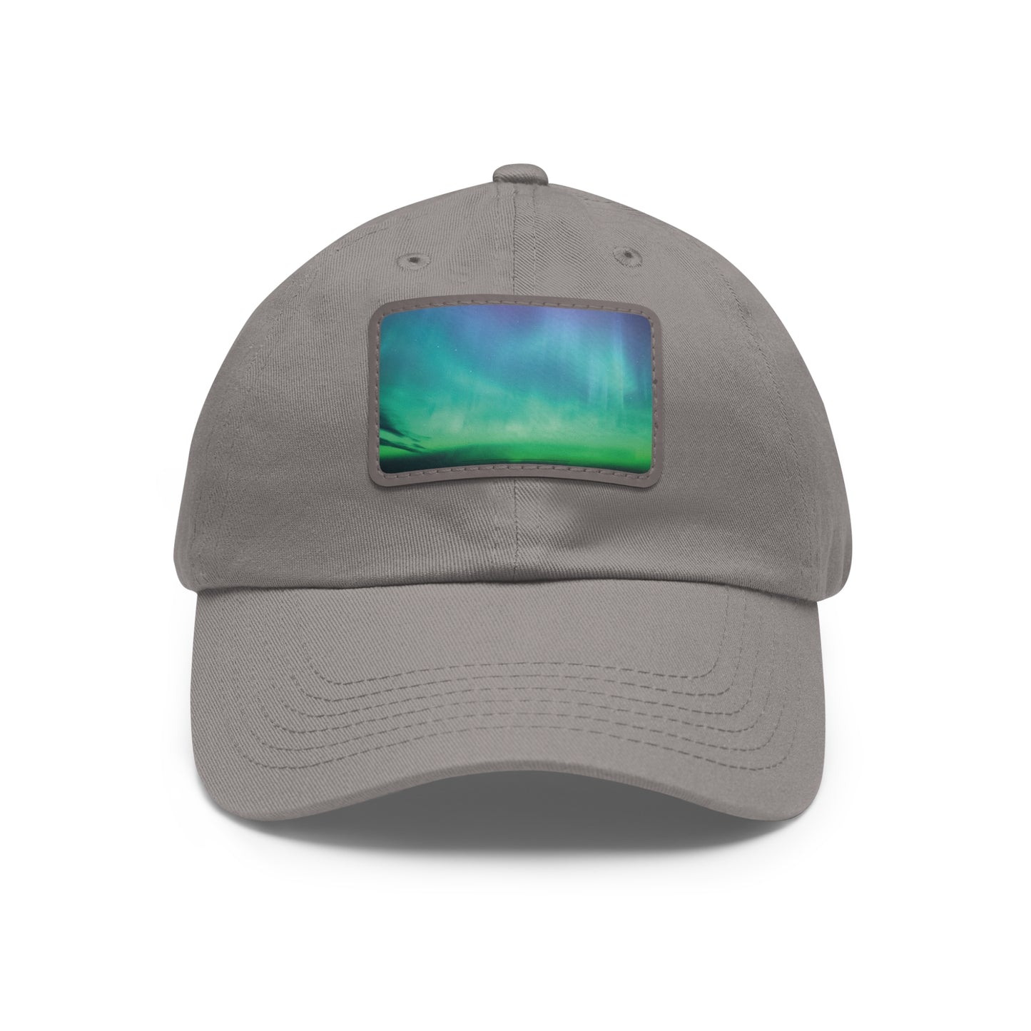 The Northern Lights Dad Hat with Leather Patch (Rectangle)