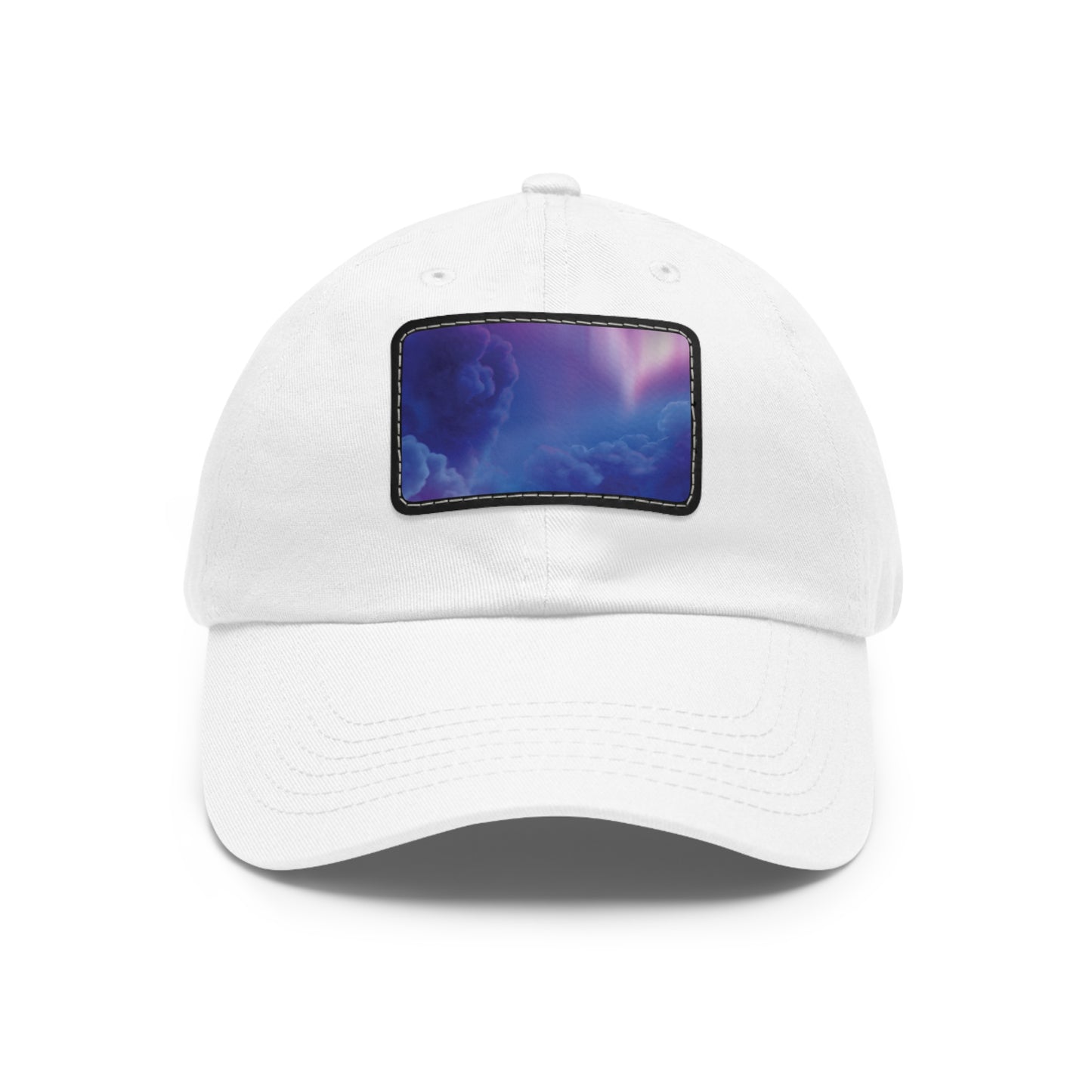 Clouds Dad Hat with Leather Patch (Rectangle)