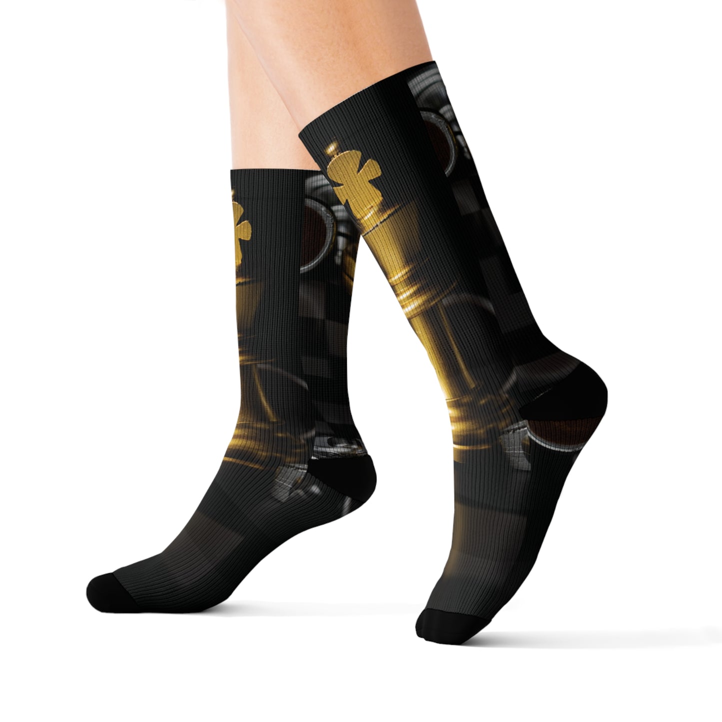 Chess Sublimation Socks - Bold Design for Game Enthusiasts