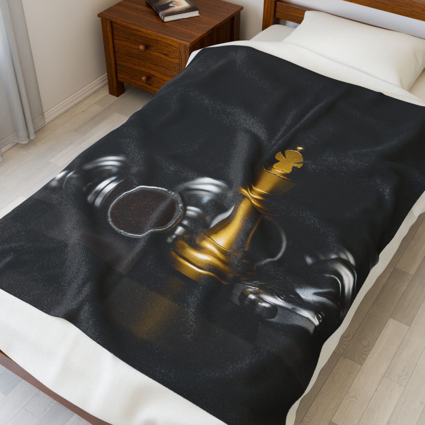 Chess-Themed Velveteen Plush Blanket - Cozy Decor for Game Night