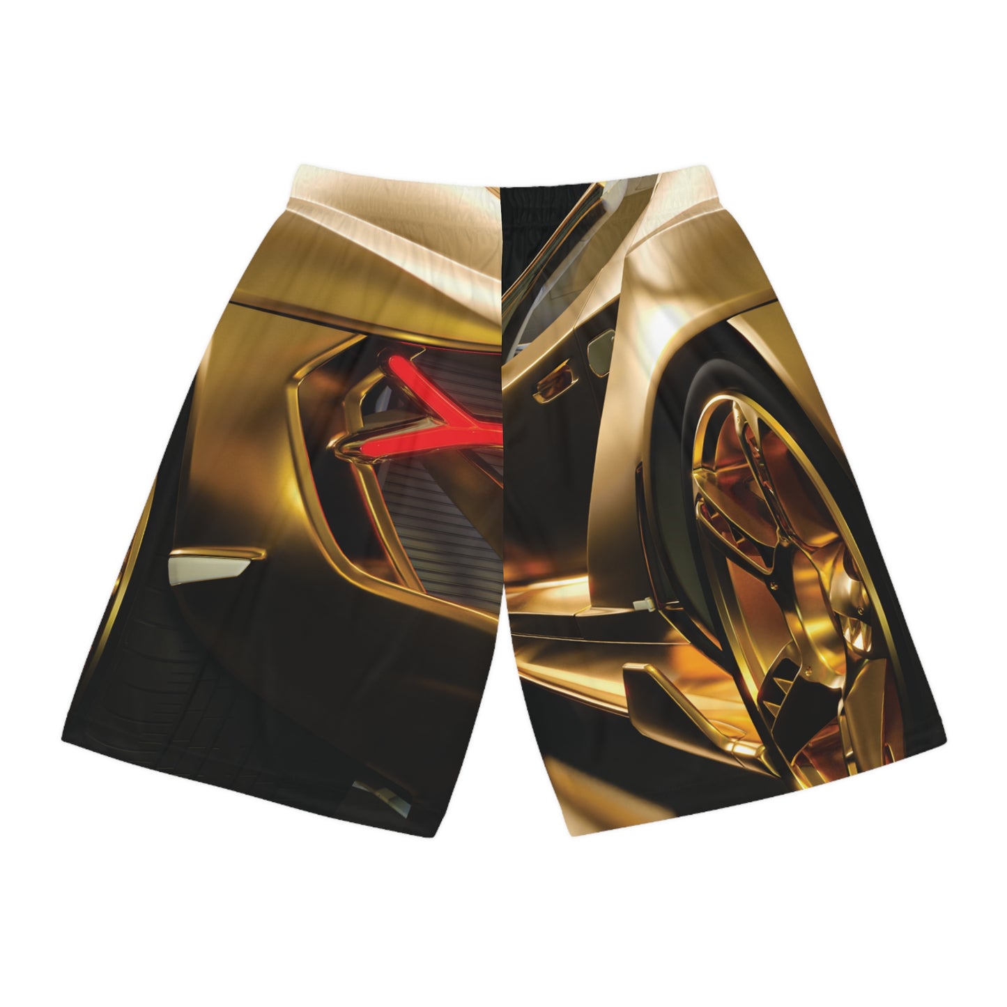 Gold Car Basketball Shorts (AOP)