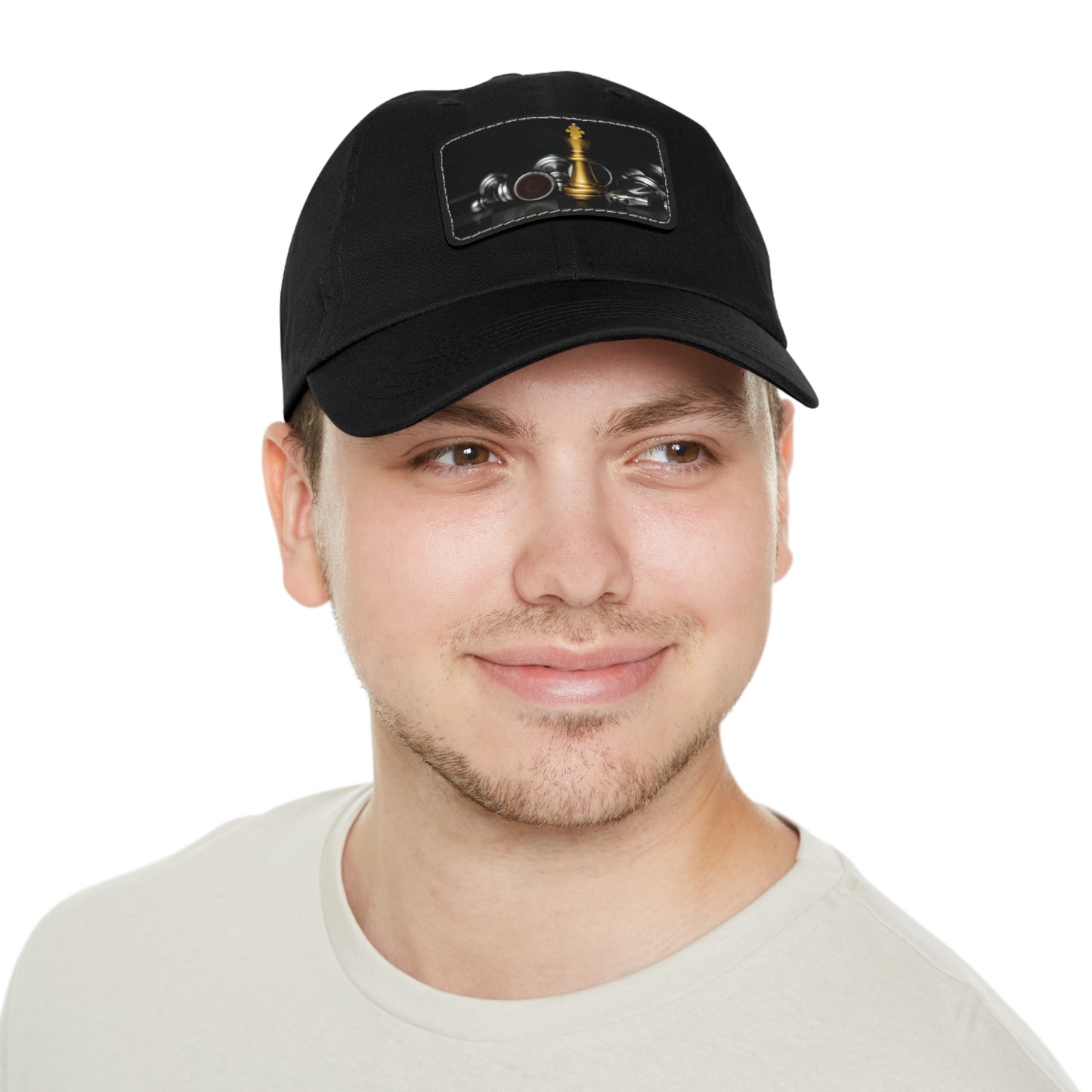 Chess Dad Hat with Leather Patch - Stylish Cap for Game Lovers