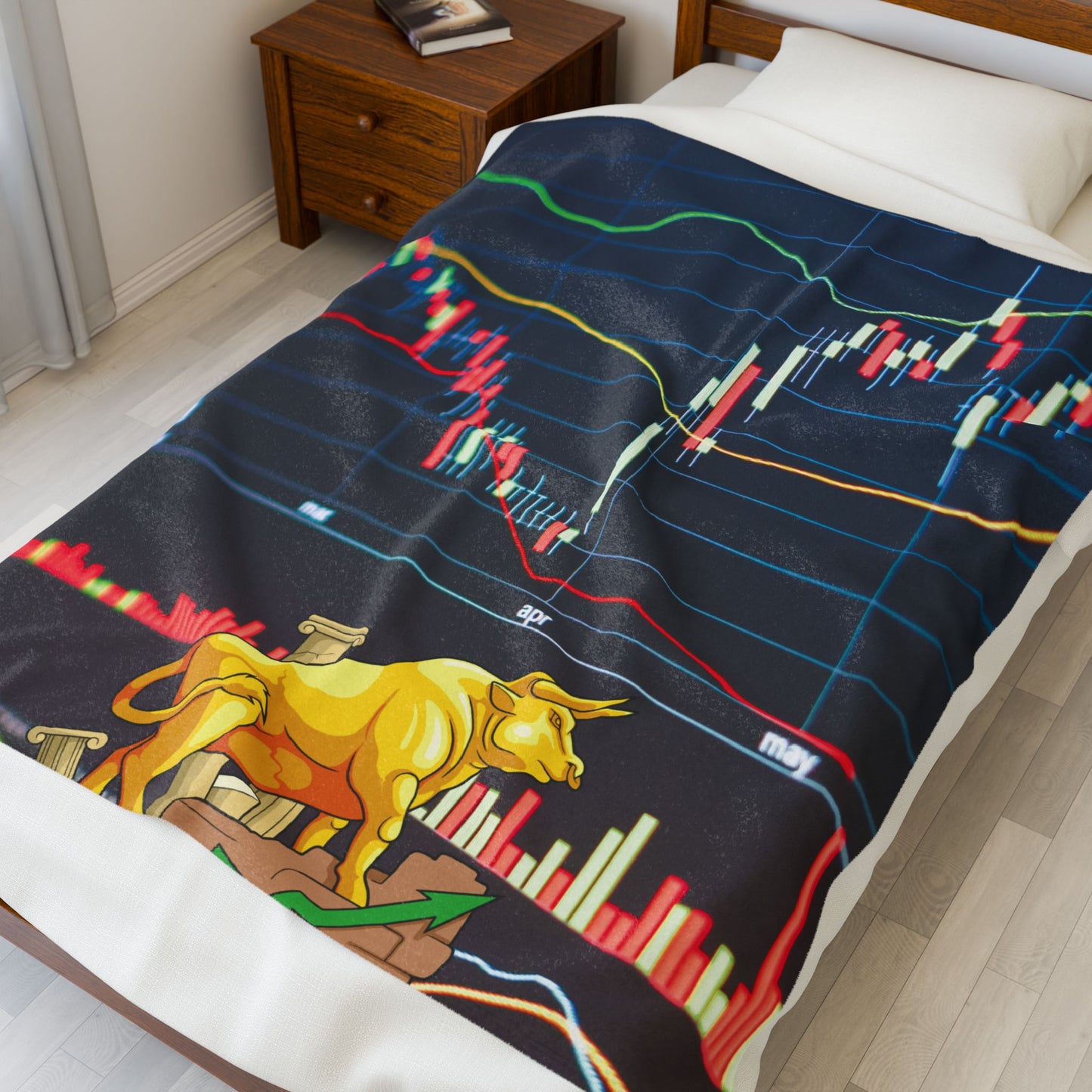Stock Market Velveteen Plush Blanket