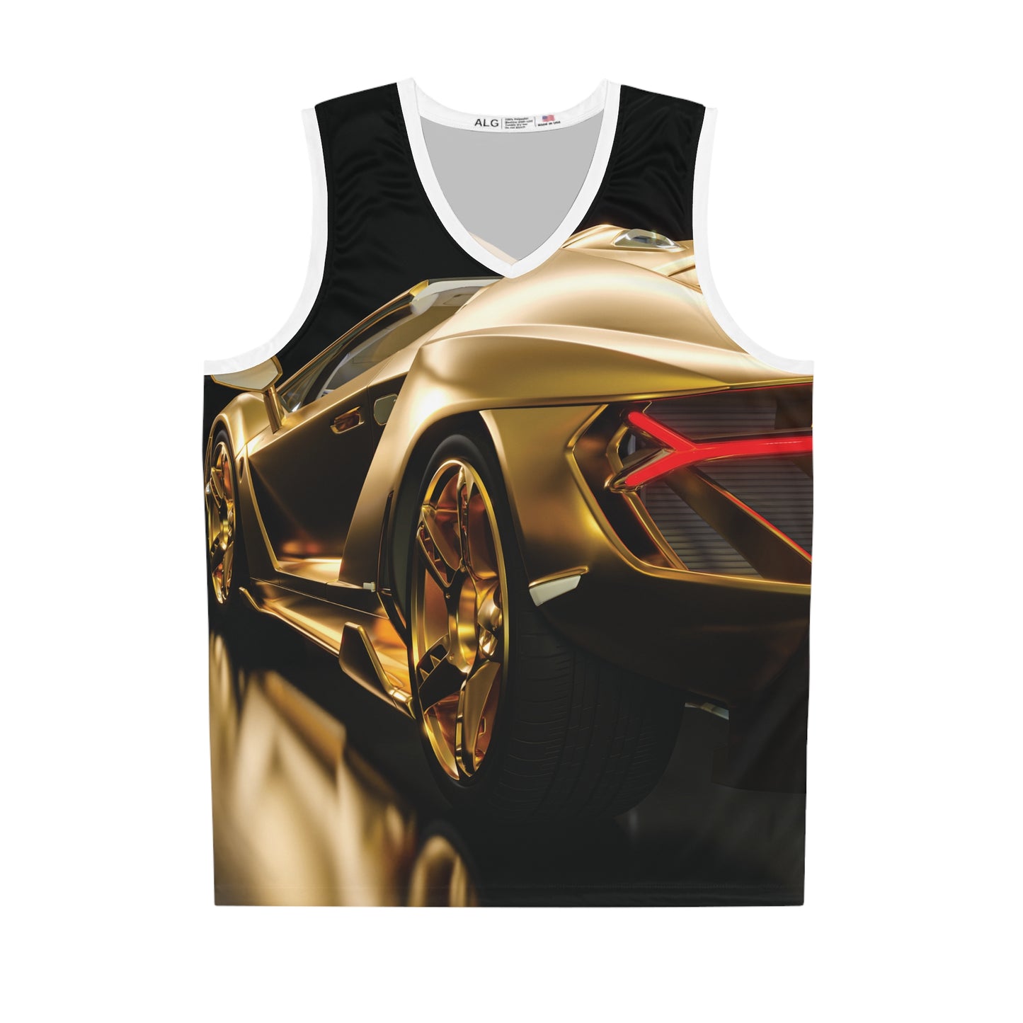 Gold Car Basketball Jersey All Over Print