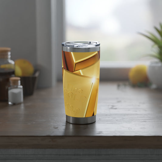 Vagabond Gold Bar Tumbler - 20oz Insulated Travel Mug for Luxury Drinkware, Stainless Steel
