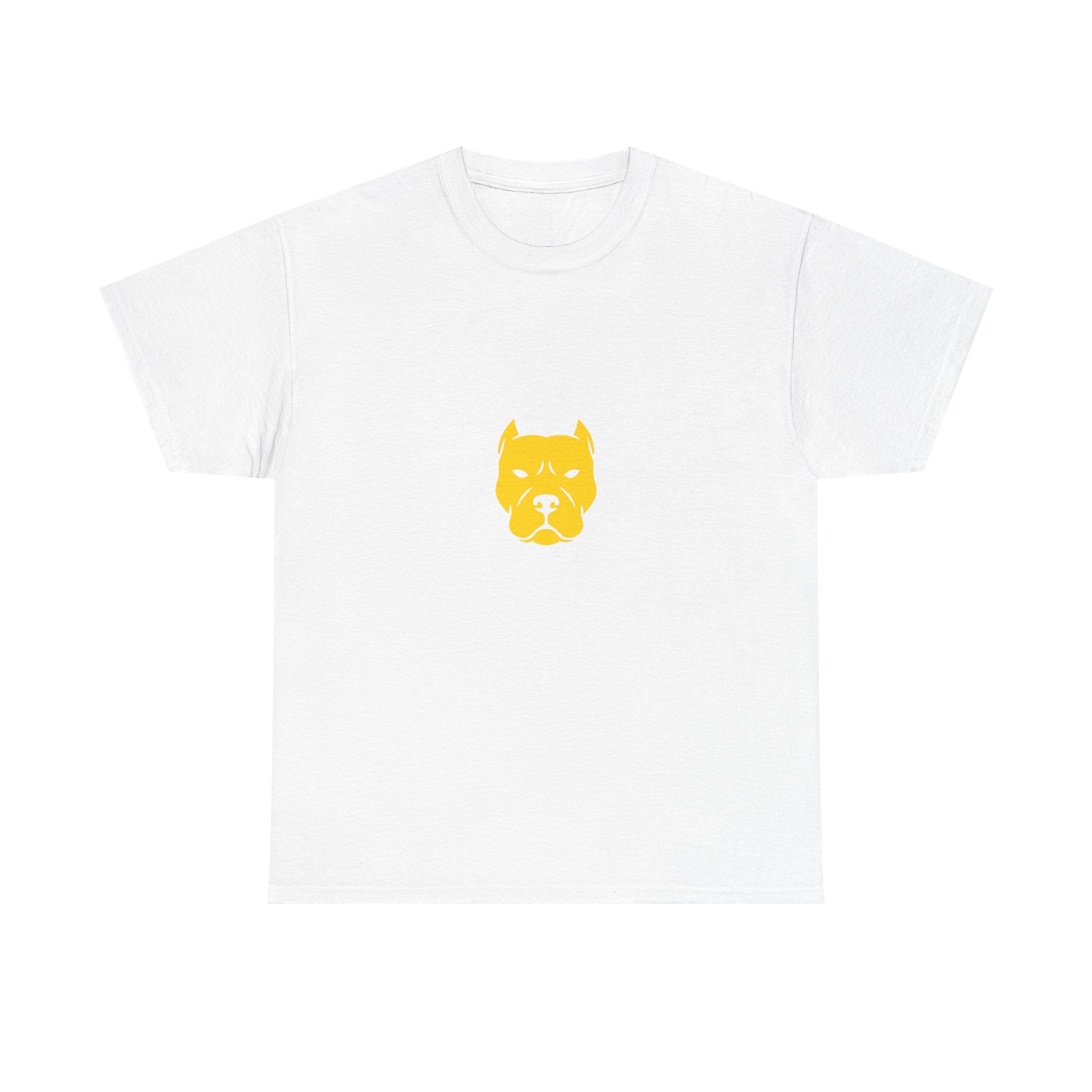 Pit Bull Face Tee — Minimal Gold Dog Graphic T-Shirt