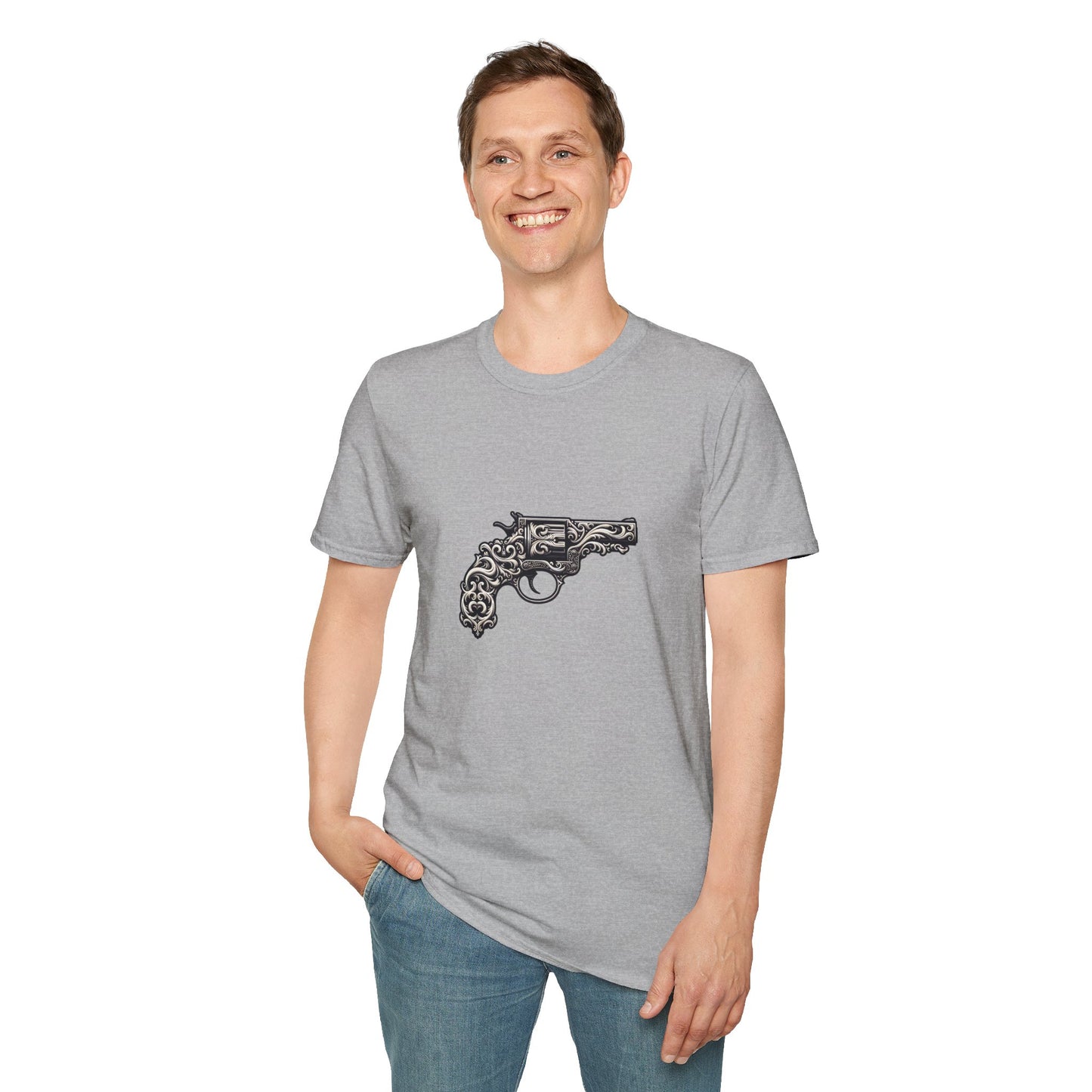 Vintage-Inspired Gun Graphic Unisex T-Shirt