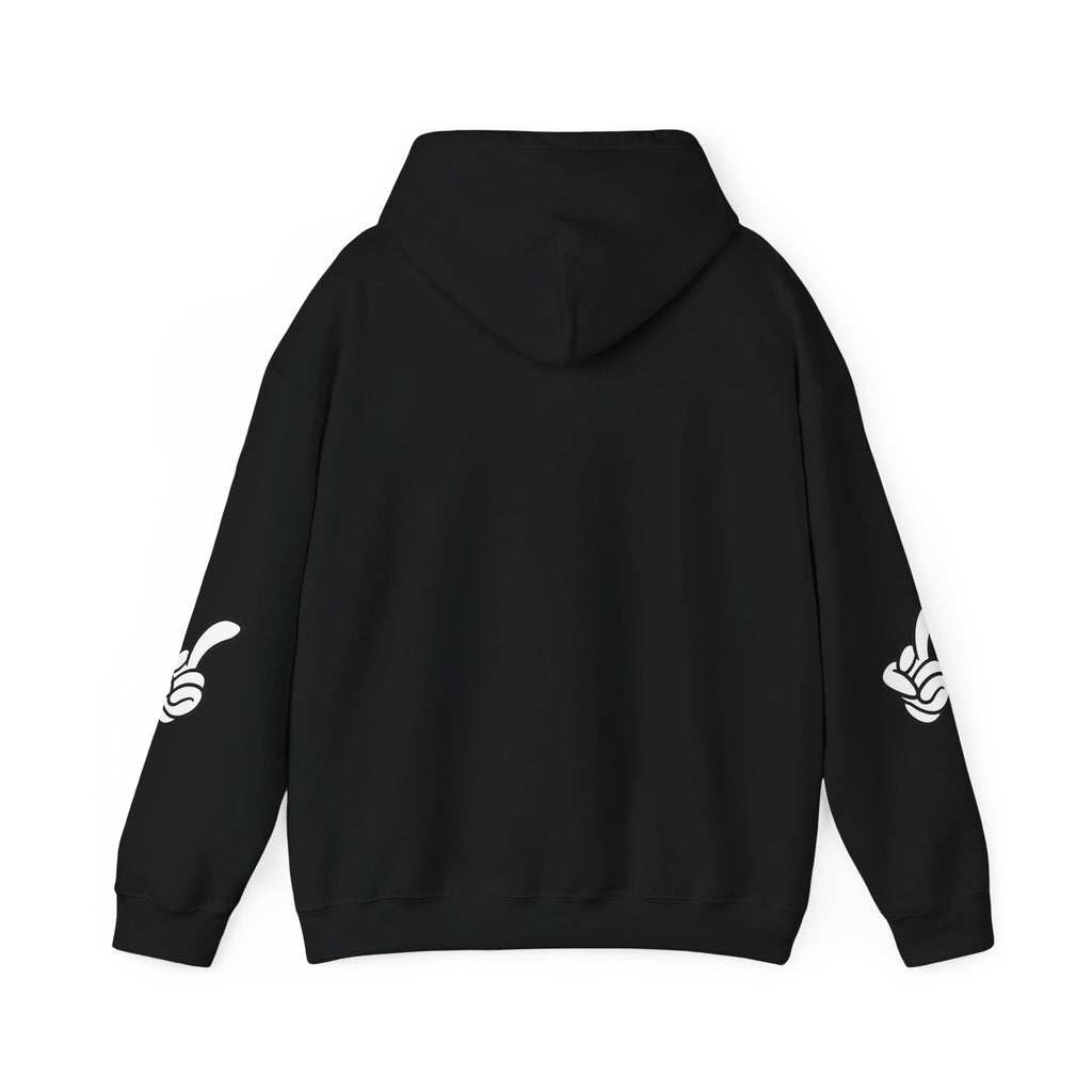 Middle Finger Hoodie – Minimal Cartoon Finger Graphic Pullover
