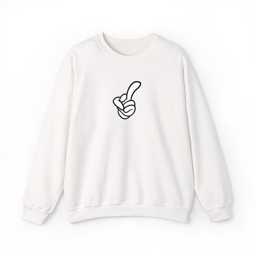 Middle Finger Embroidered Minimalist Crewneck Sweatshirt