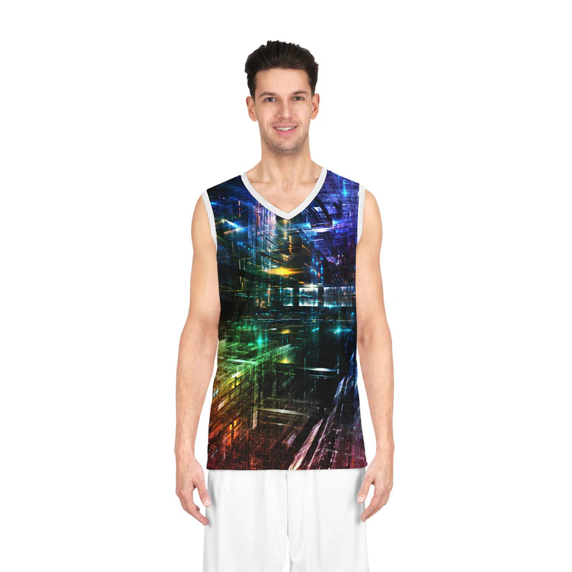 3D Lights Graphic Basketball Jersey & Shorts Bundle