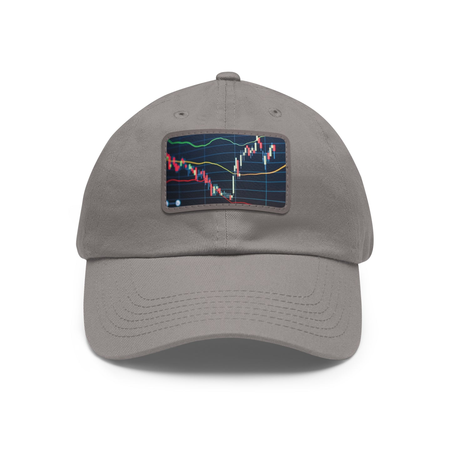 Stock Market Dad Hat with Leather Patch (Rectangle)