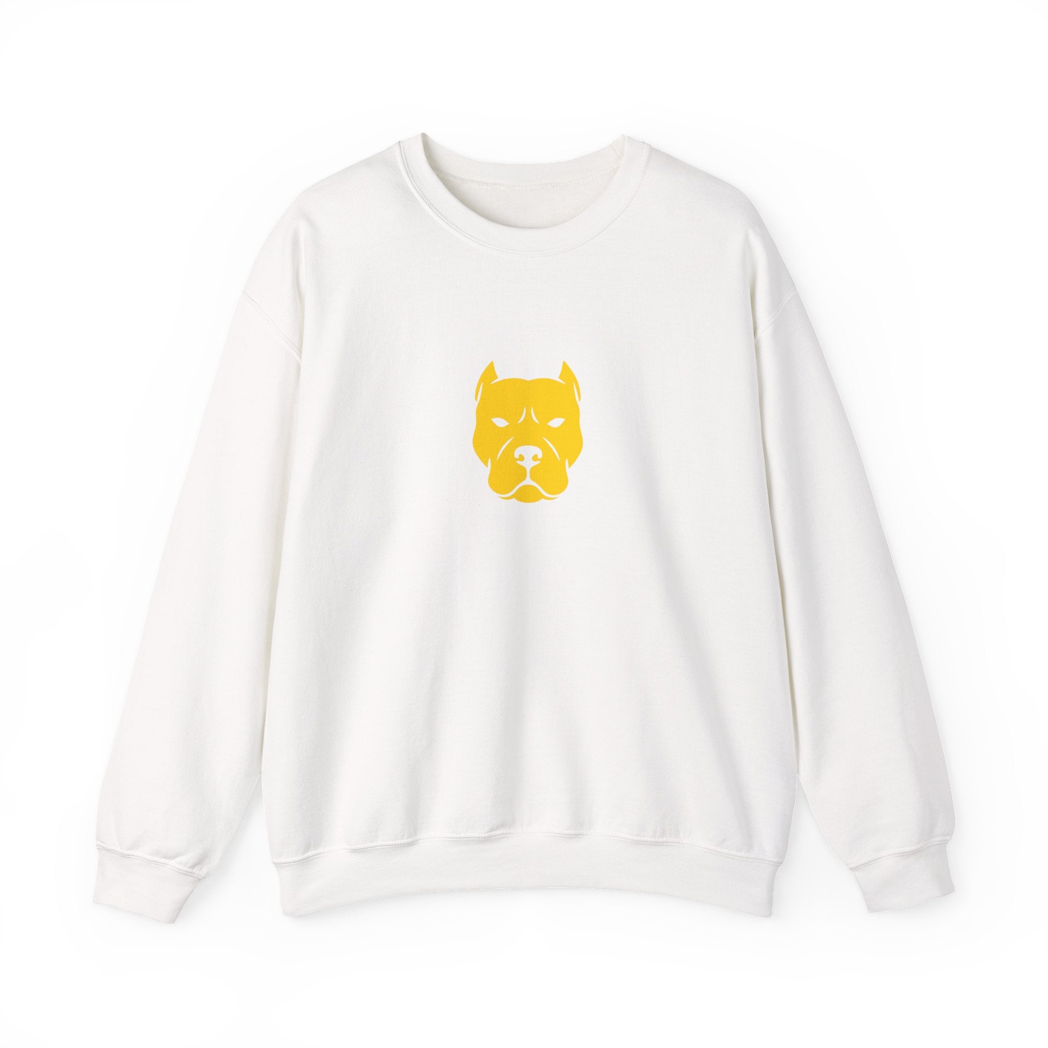 Pitbull Head Crewneck Sweatshirt  Minimal Gold Dog Face Graphic