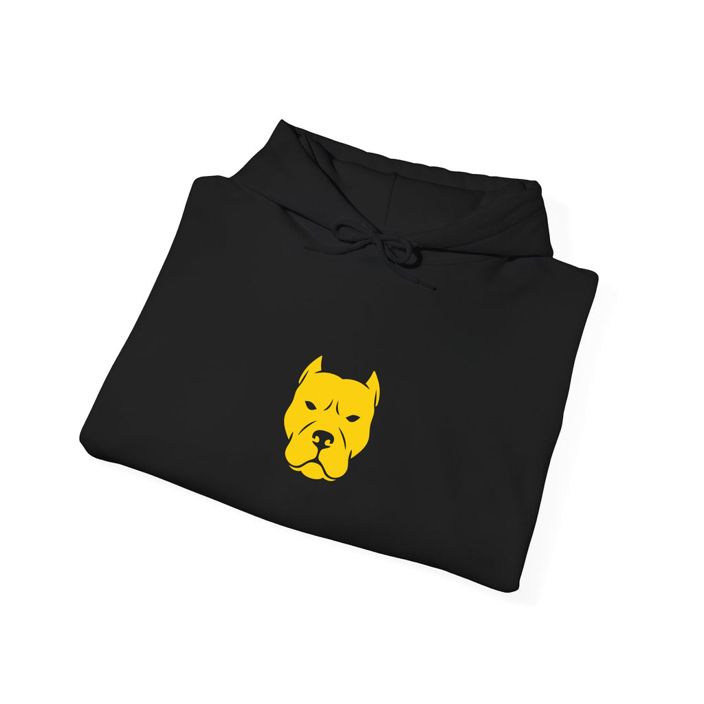 Yellow Boxer Dog Face Hoodie — Minimalist Pet Lover Pullover