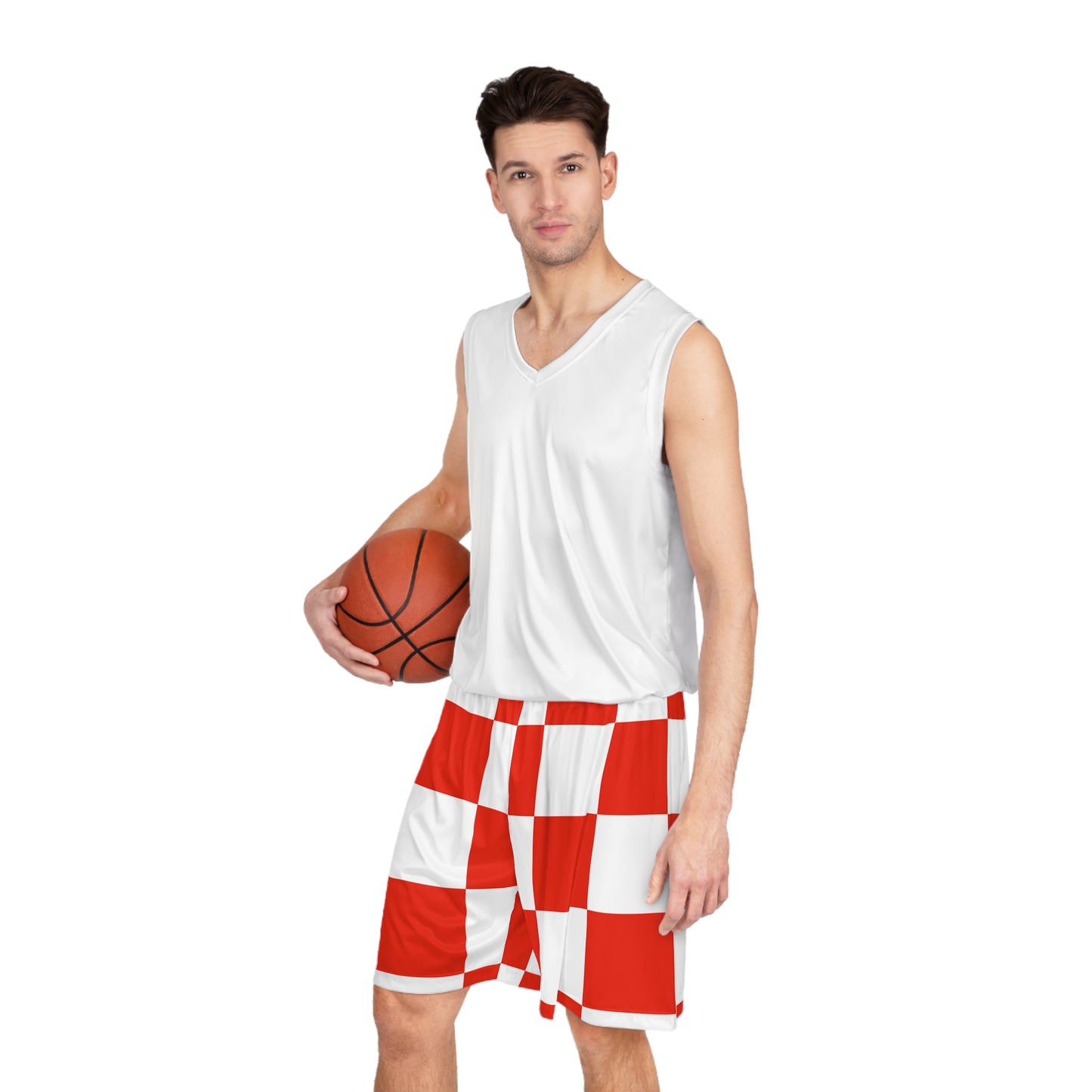 Red Checkered Basketball Shorts