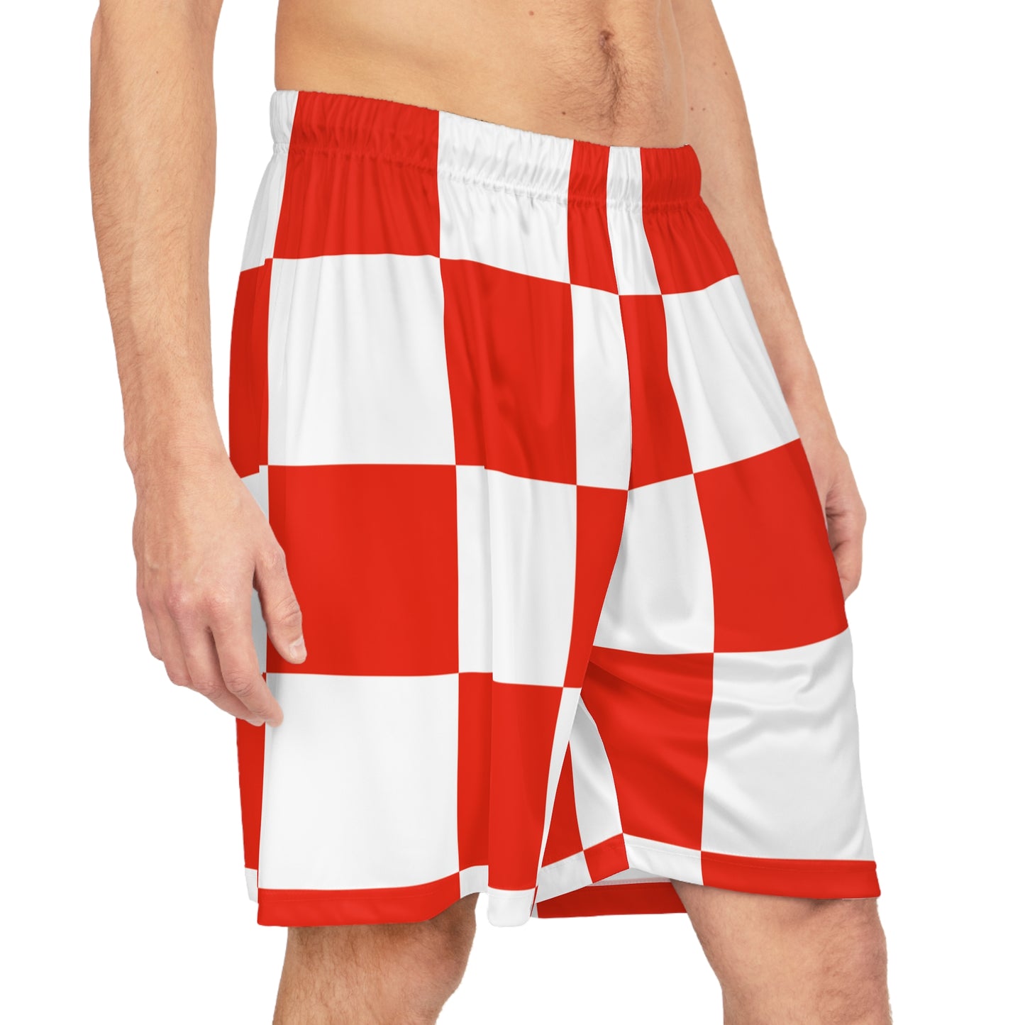 Red Checkered Basketball Shorts
