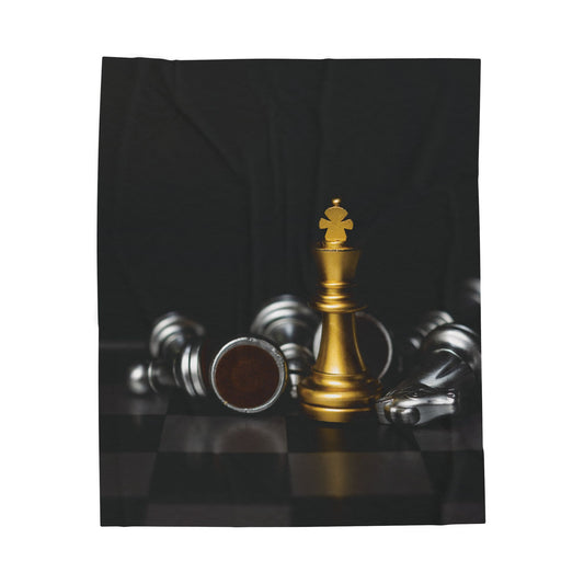 Chess-Themed Velveteen Plush Blanket - Cozy Decor for Game Night