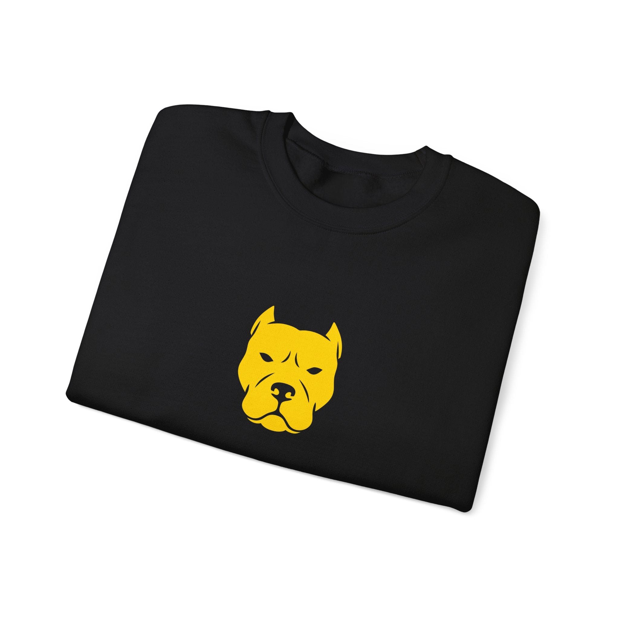 Pitbull Head Crewneck Sweatshirt  Minimal Gold Dog Face Graphic