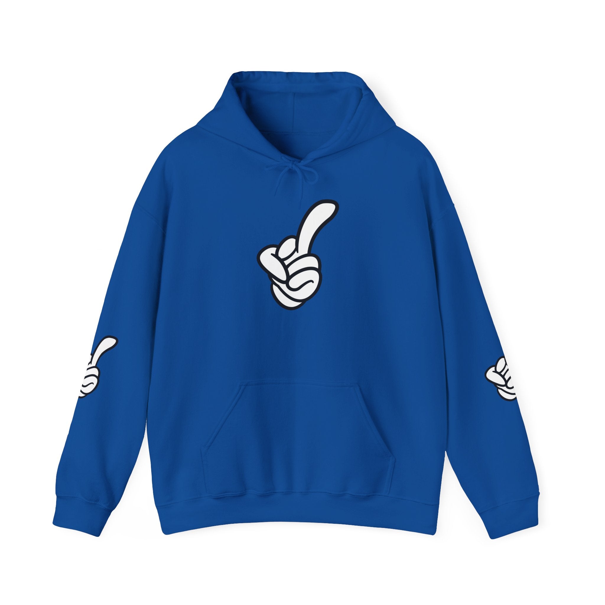Middle Finger Hoodie – Minimal Cartoon Finger Graphic Pullover