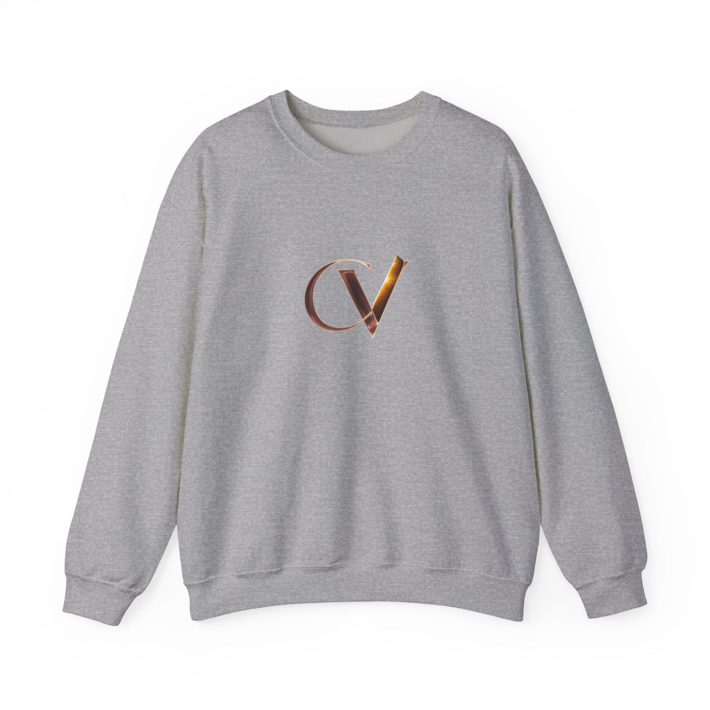 Minimalist CV Monogram Crewneck Sweatshirt — Elegant Initial Logo Pullover
