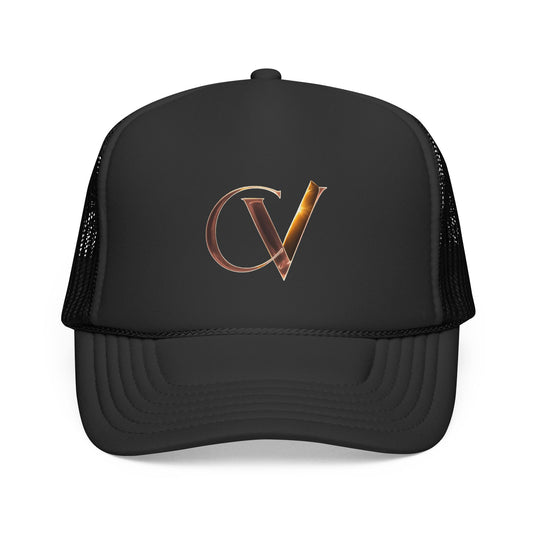 CV Monogram Trucker Cap - Vintage Gold Lettering Mesh Hat