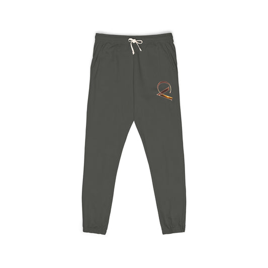 Embroidered CV Sweatpants — Cozy Garment-Dyed Fleece Joggers