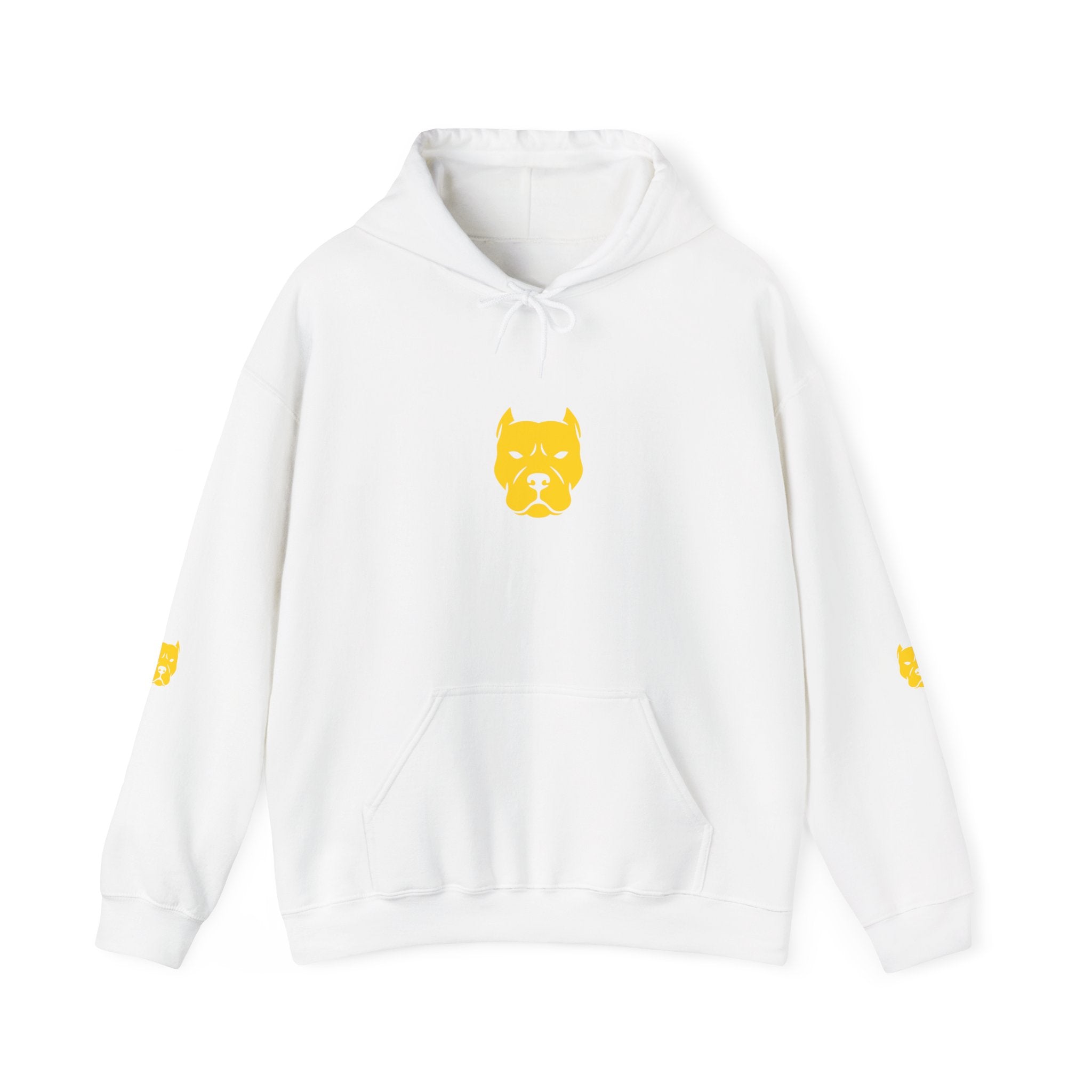 Yellow Boxer Dog Face Hoodie — Minimalist Pet Lover Pullover