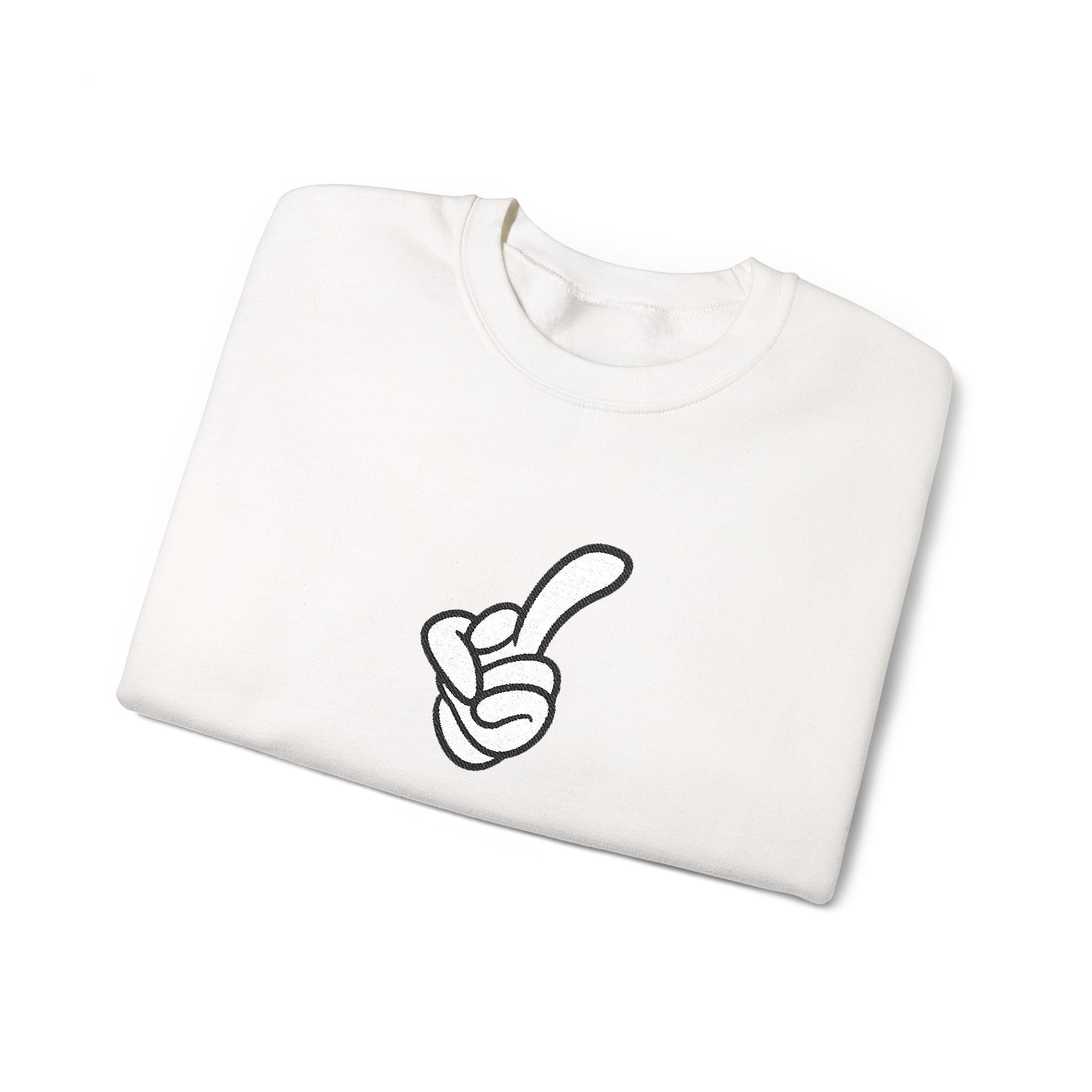 Middle Finger Embroidered Minimalist Crewneck Sweatshirt