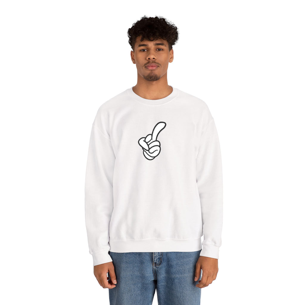 Middle Finger Embroidered Minimalist Crewneck Sweatshirt