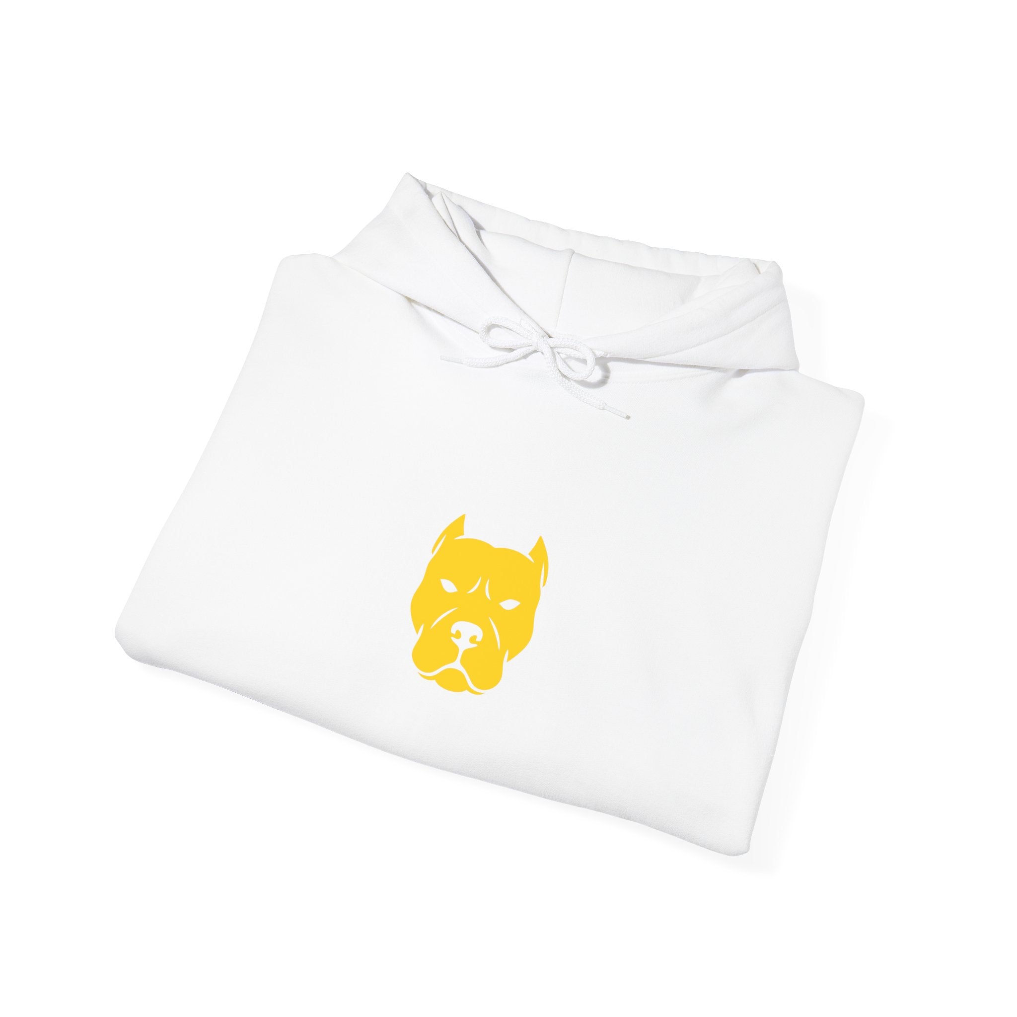 Yellow Boxer Dog Face Hoodie — Minimalist Pet Lover Pullover