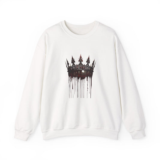 Crown Drip Crewneck Sweatshirt — Grunge Royal Graphic