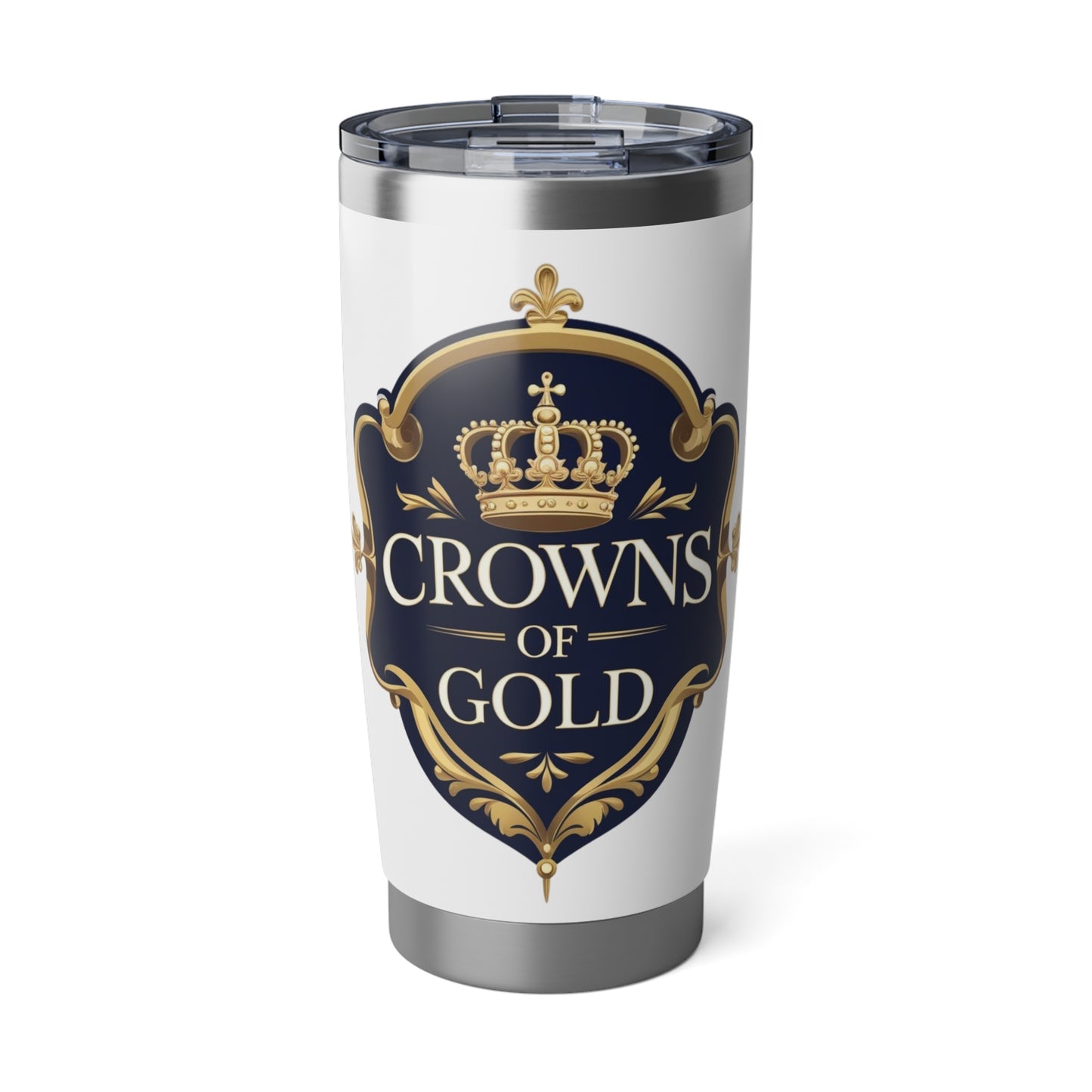 Gold Crown Vagabond Tumbler - Elegant Travel Mug for Coffee Lovers, Perfect for Gifting, Road Trips, or Home