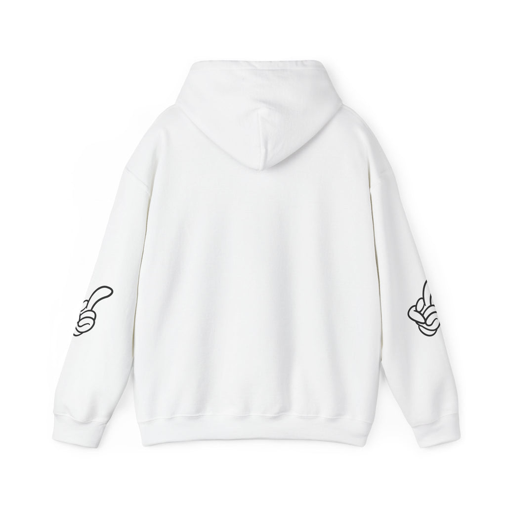 Middle Finger Hoodie – Minimal Cartoon Finger Graphic Pullover