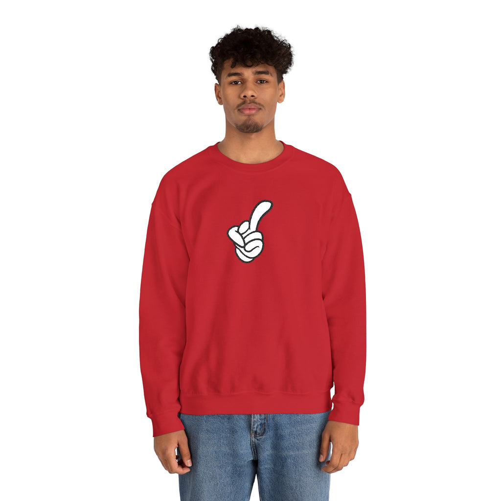 Middle Finger Embroidered Minimalist Crewneck Sweatshirt