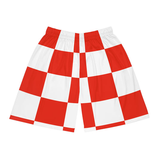 Red Checkered Basketball Shorts
