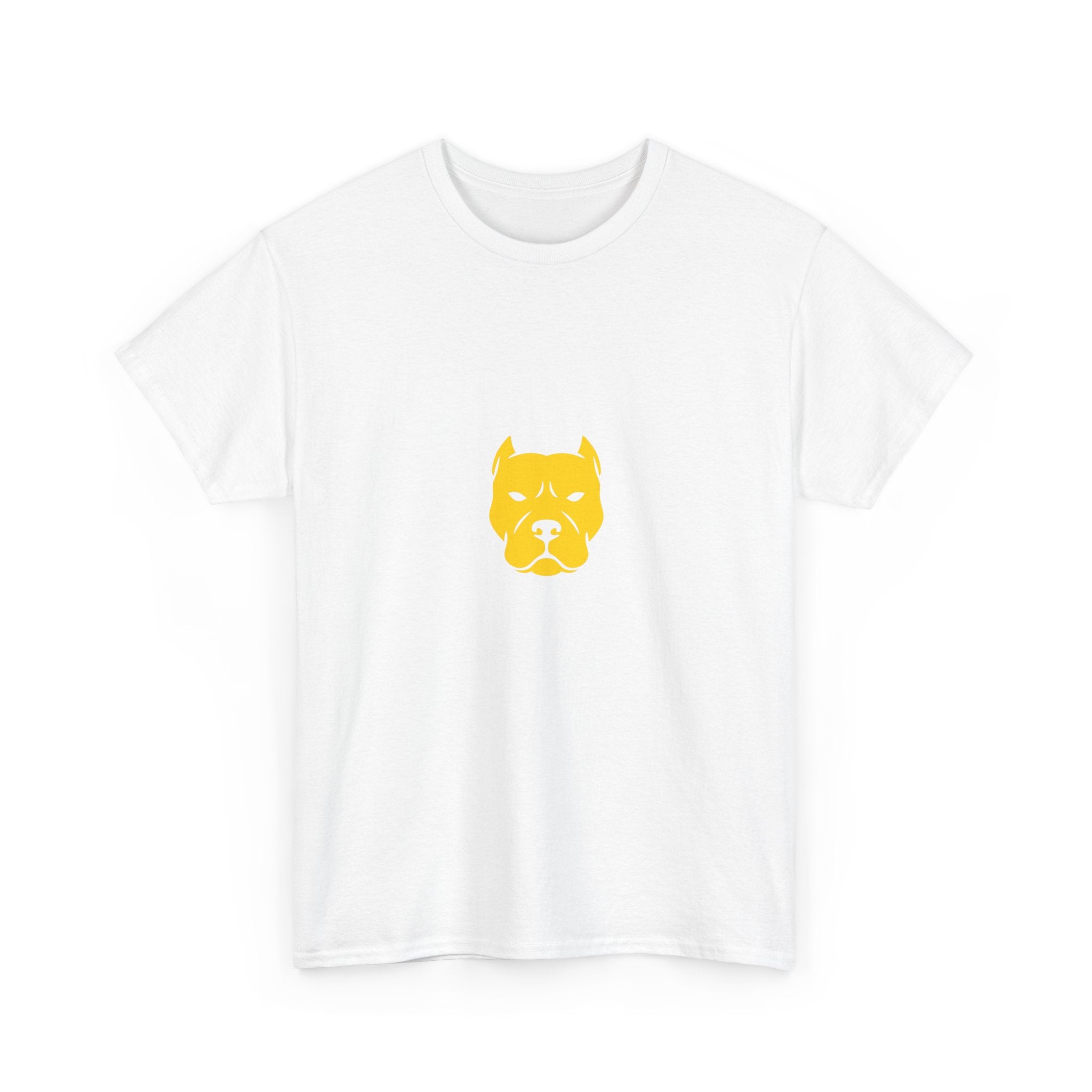 Pit Bull Face Tee — Minimal Gold Dog Graphic T-Shirt