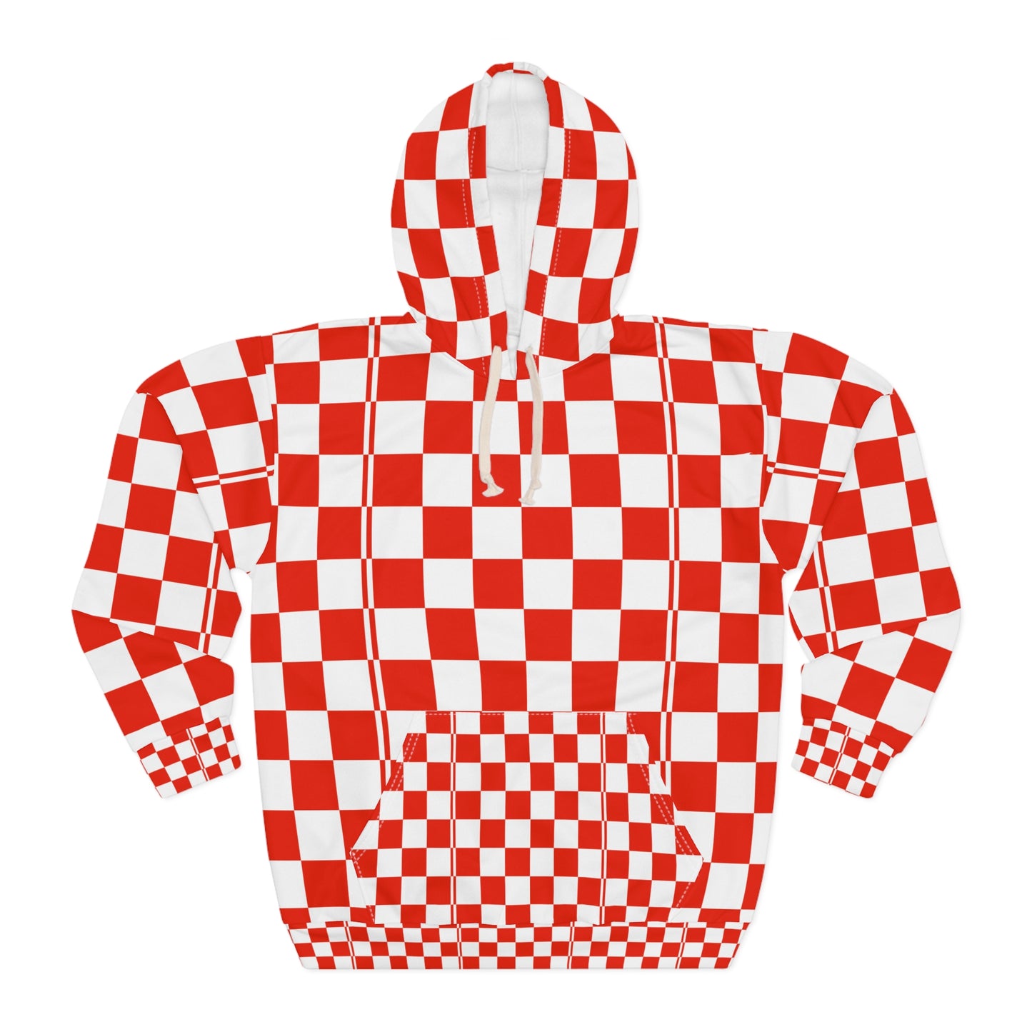 Red Checkerboard Pullover Hoodie