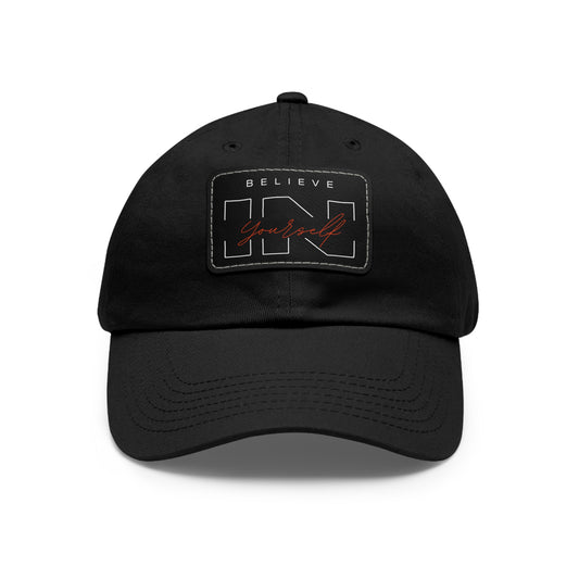 Stylish Dad Hat with Leather Patch - Believe in Yourself