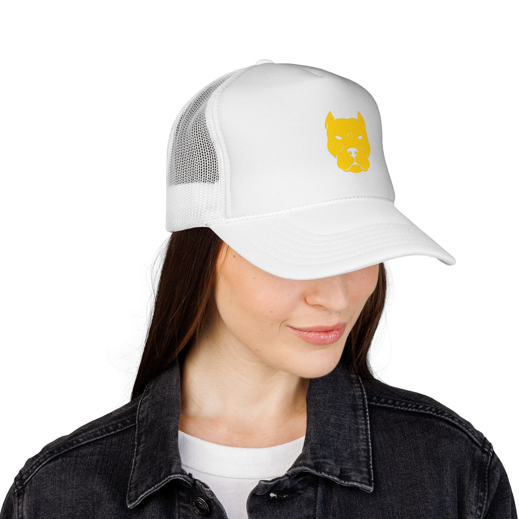 Gold Pitbull Silhouette Trucker Cap