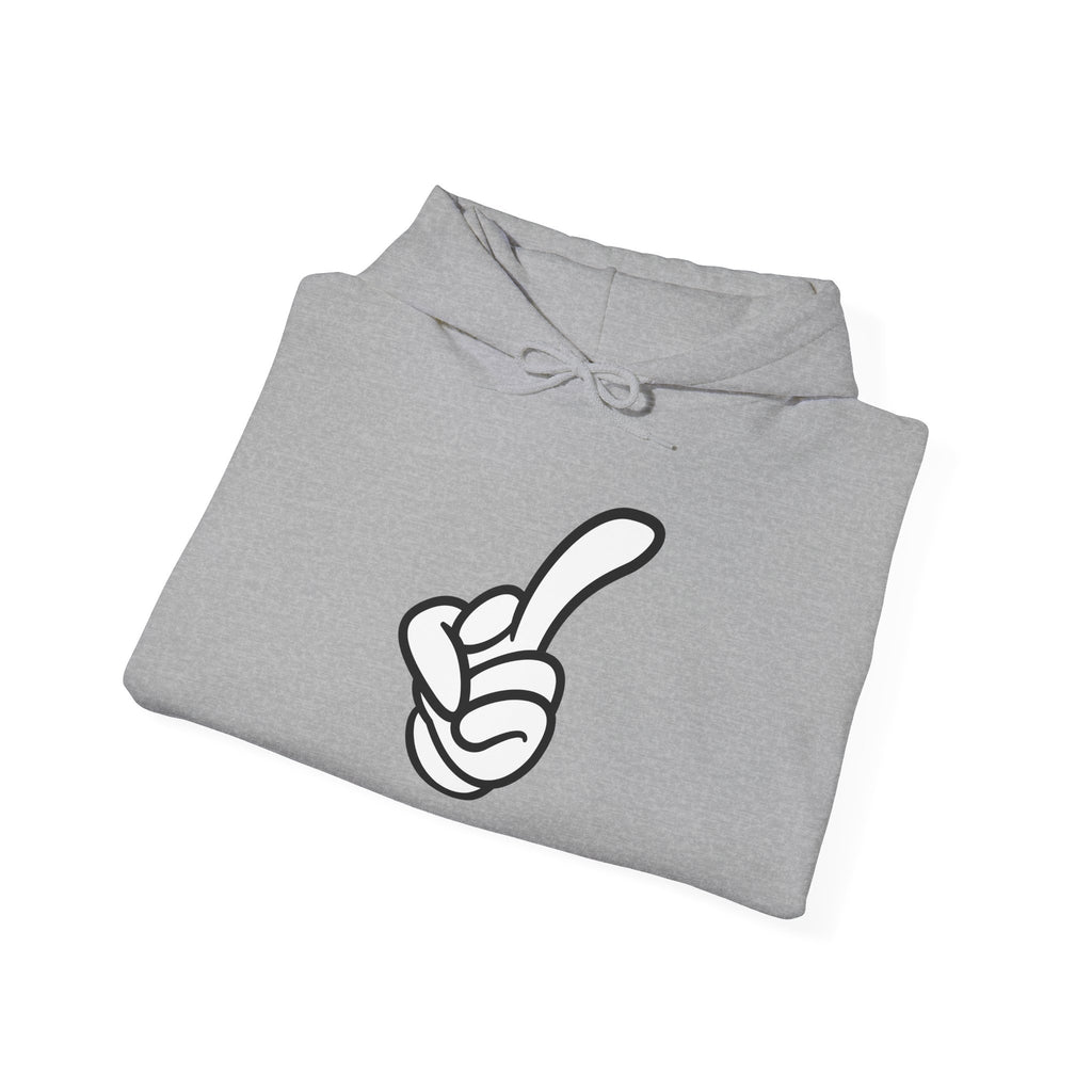 Middle Finger Hoodie – Minimal Cartoon Finger Graphic Pullover