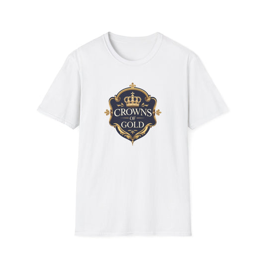 Crowns Of Gold Unisex Softstyle T-Shirt | Royalty Themed Tee for Celebrations, Gifts, Birthdays, Casual Wear, Everyday Style
