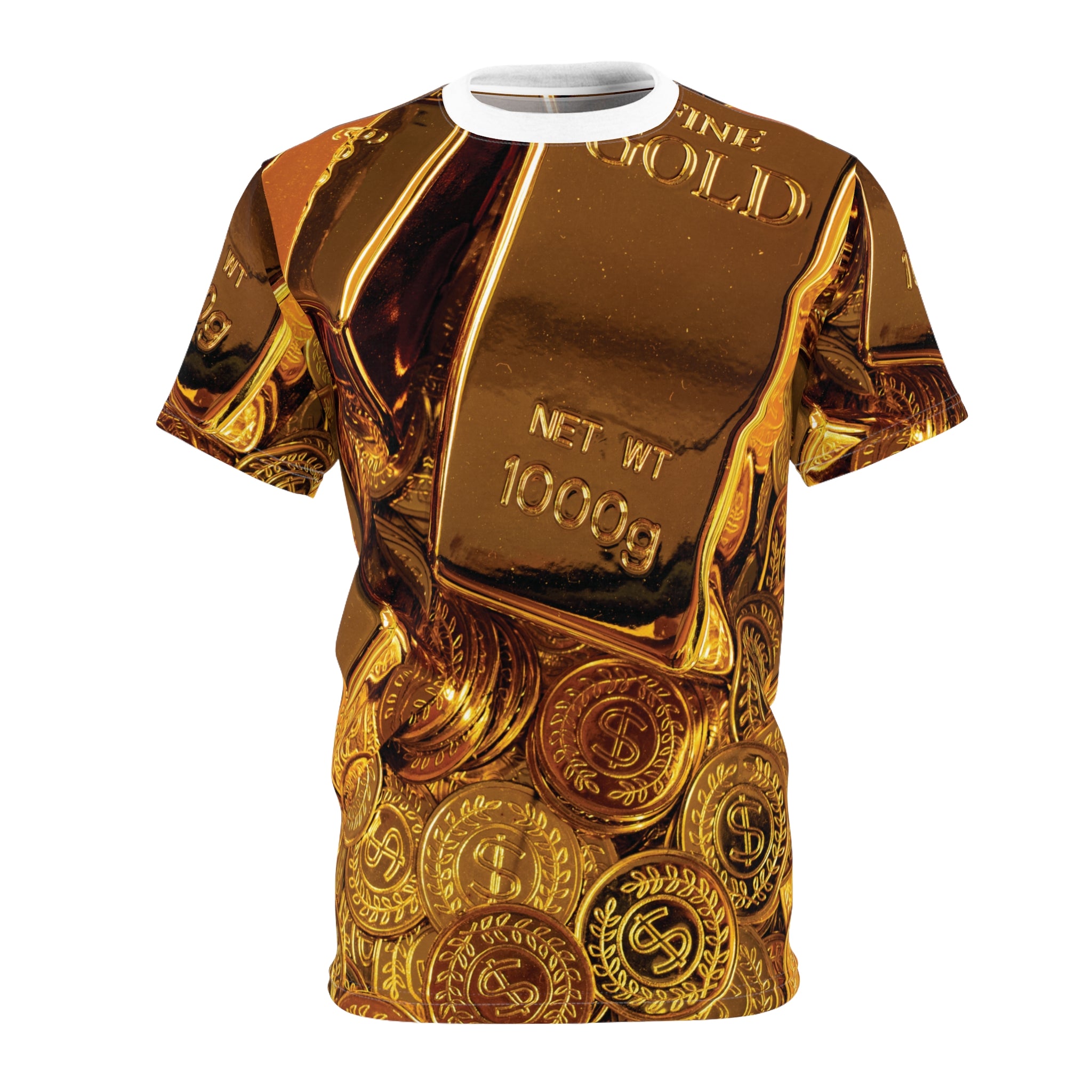 Gold Bullion T-Shirt All Over Print, Polyester, Premium Shirt