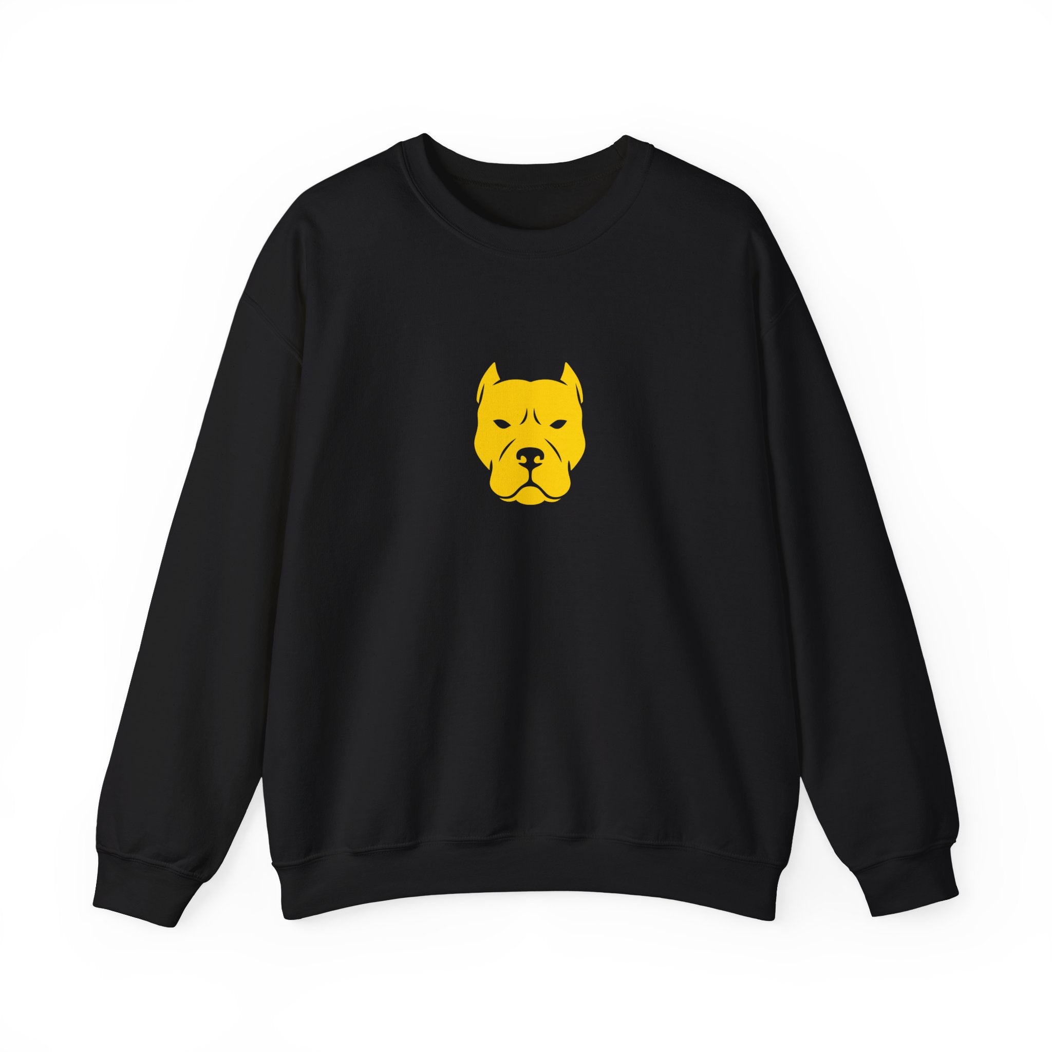 Pitbull Head Crewneck Sweatshirt  Minimal Gold Dog Face Graphic