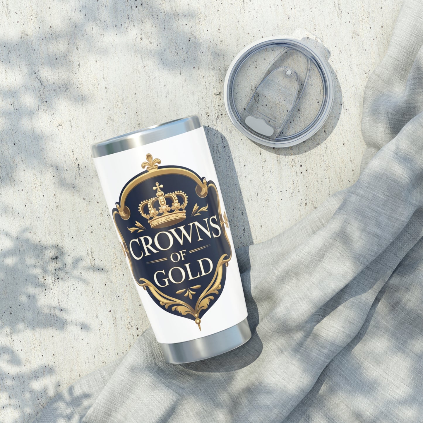 Gold Crown Vagabond Tumbler - Elegant Travel Mug for Coffee Lovers, Perfect for Gifting, Road Trips, or Home