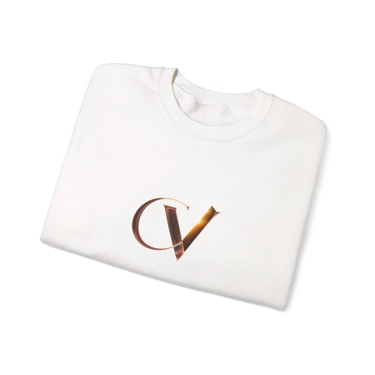 Minimalist CV Monogram Crewneck Sweatshirt — Elegant Initial Logo Pullover