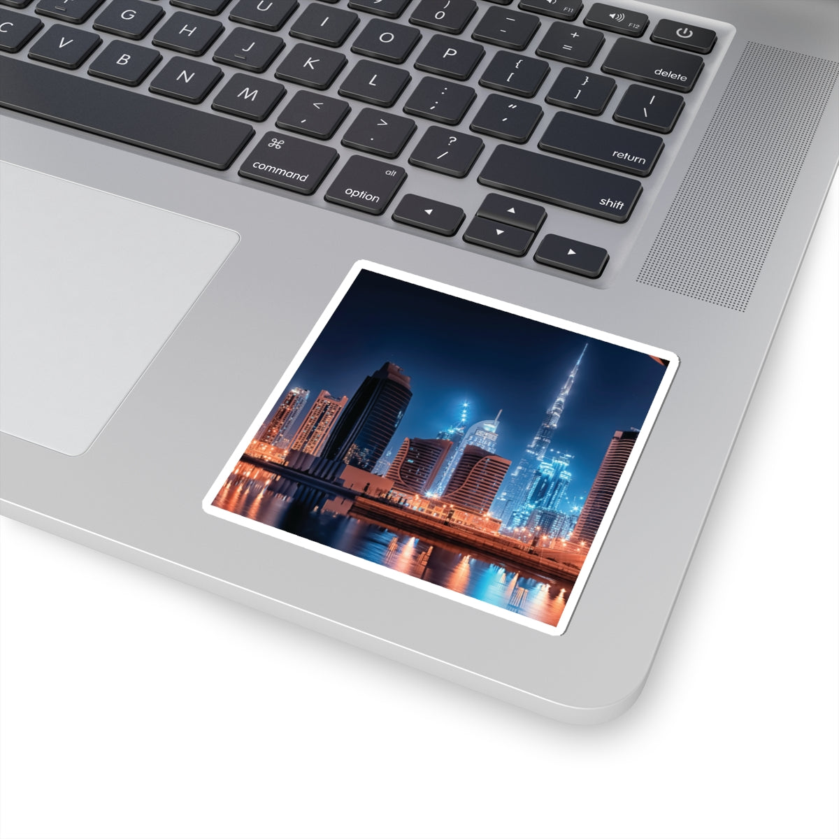Dubai City Kiss-Cut Stickers - Urban Night Lights Decor for Laptops & More